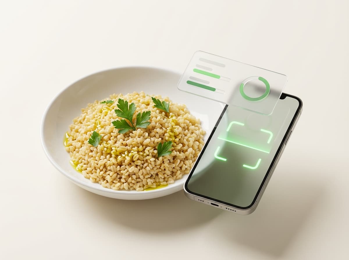 Булгур (варёный) — фото еды и интерфейс приложения с КБЖУ