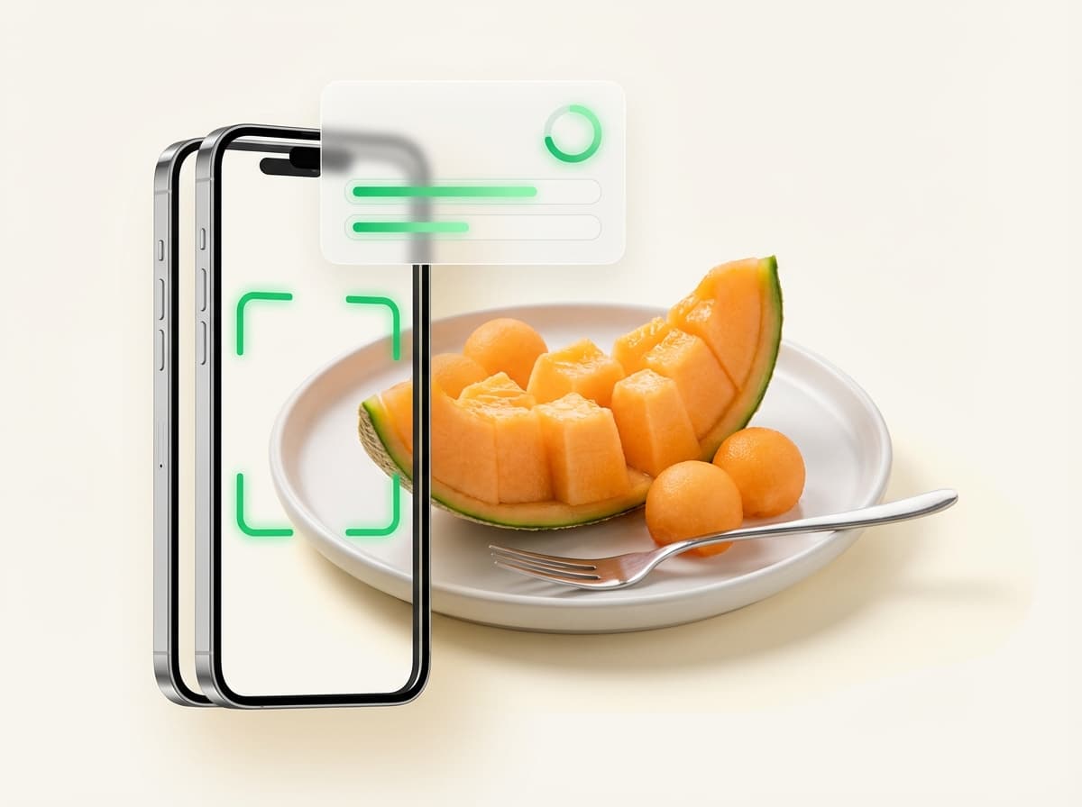 Дыня — фото еды и интерфейс приложения с КБЖУ