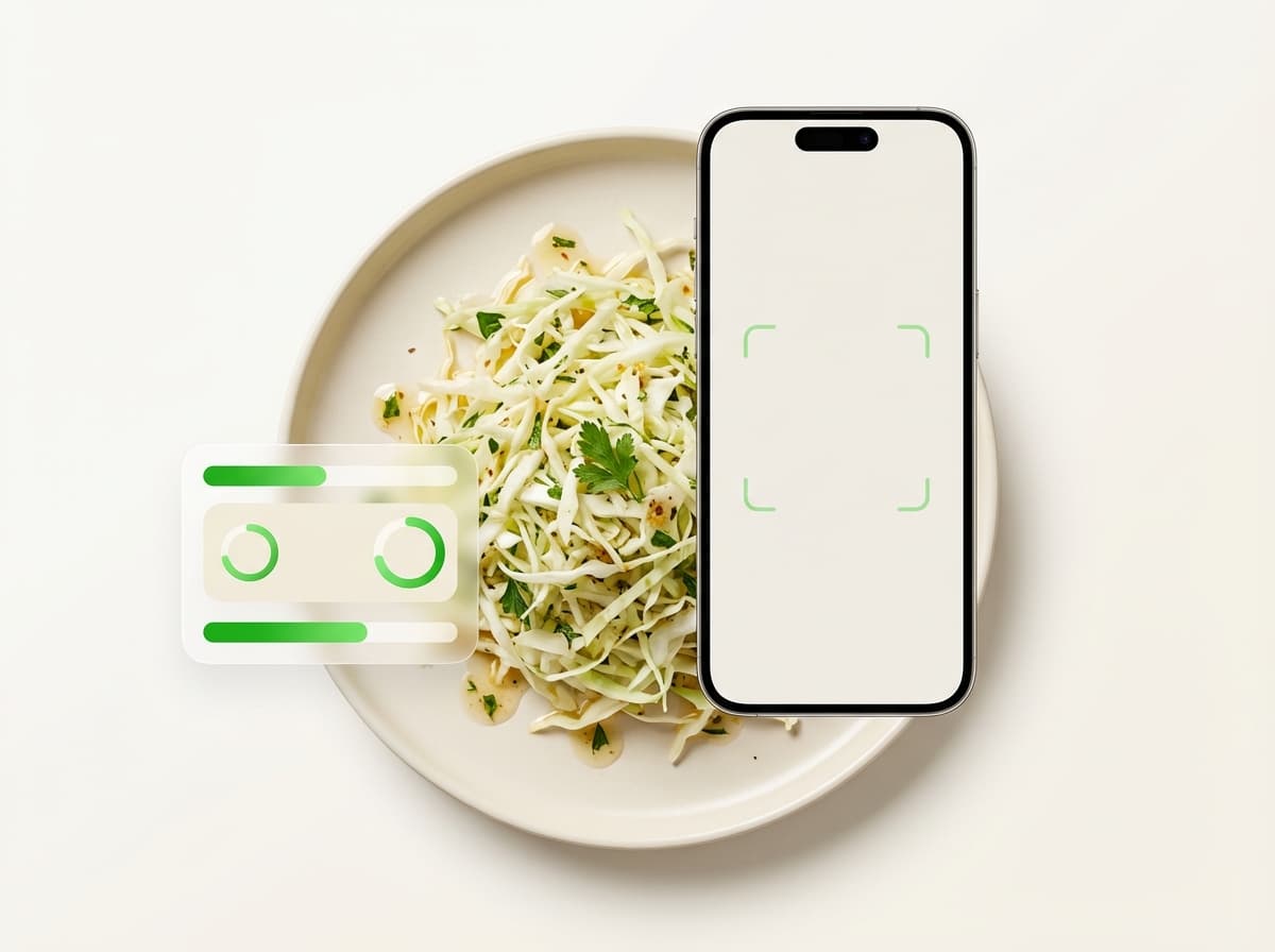 Капуста белокочанная — фото еды и интерфейс приложения с КБЖУ