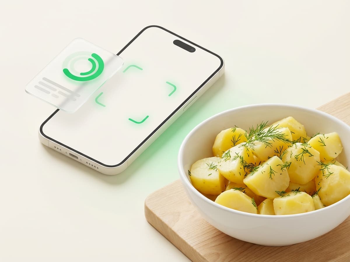 Картофель (варёный) — фото еды и интерфейс приложения с КБЖУ