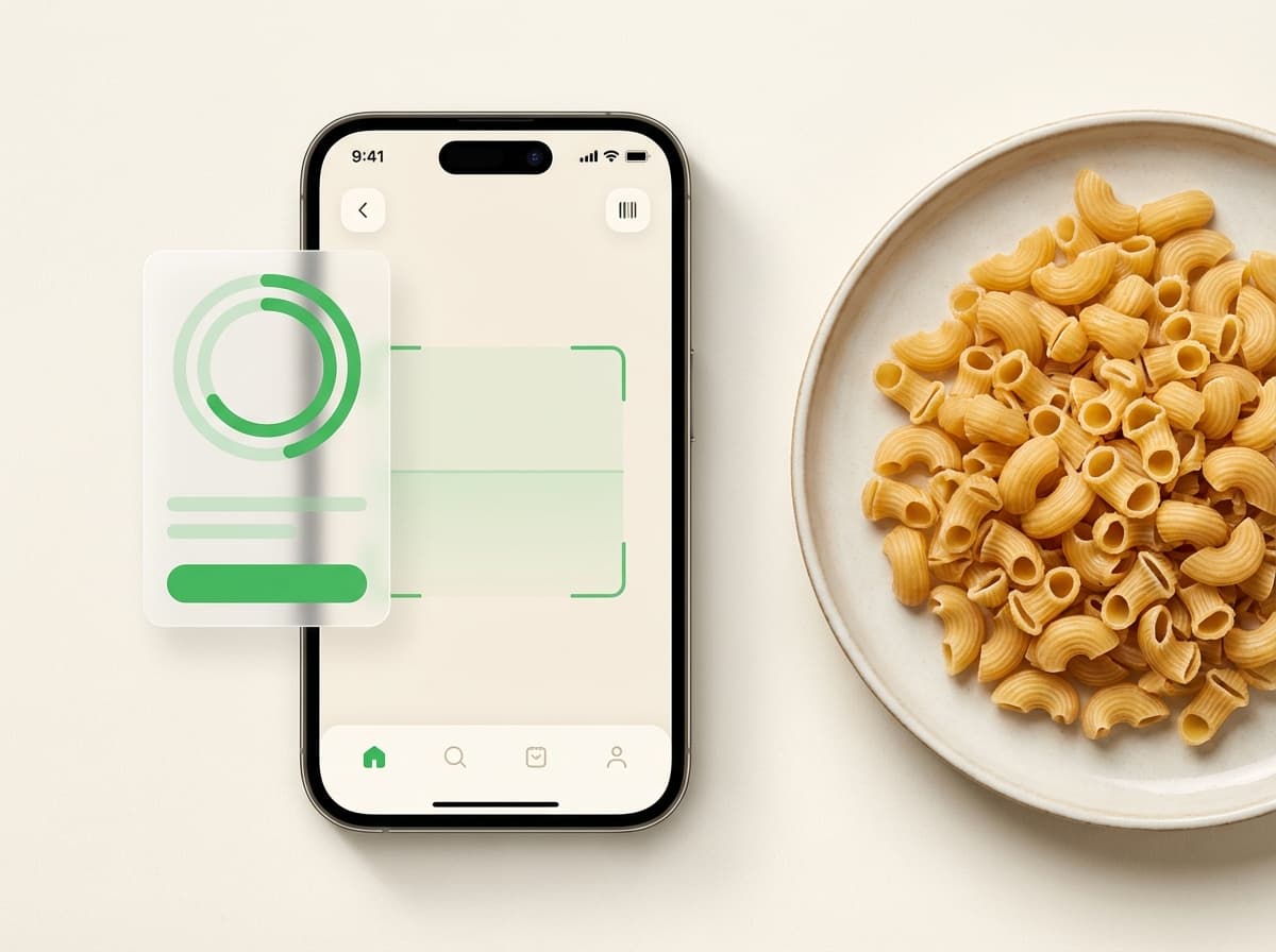 Макароны (сухие) — фото еды и интерфейс приложения с КБЖУ