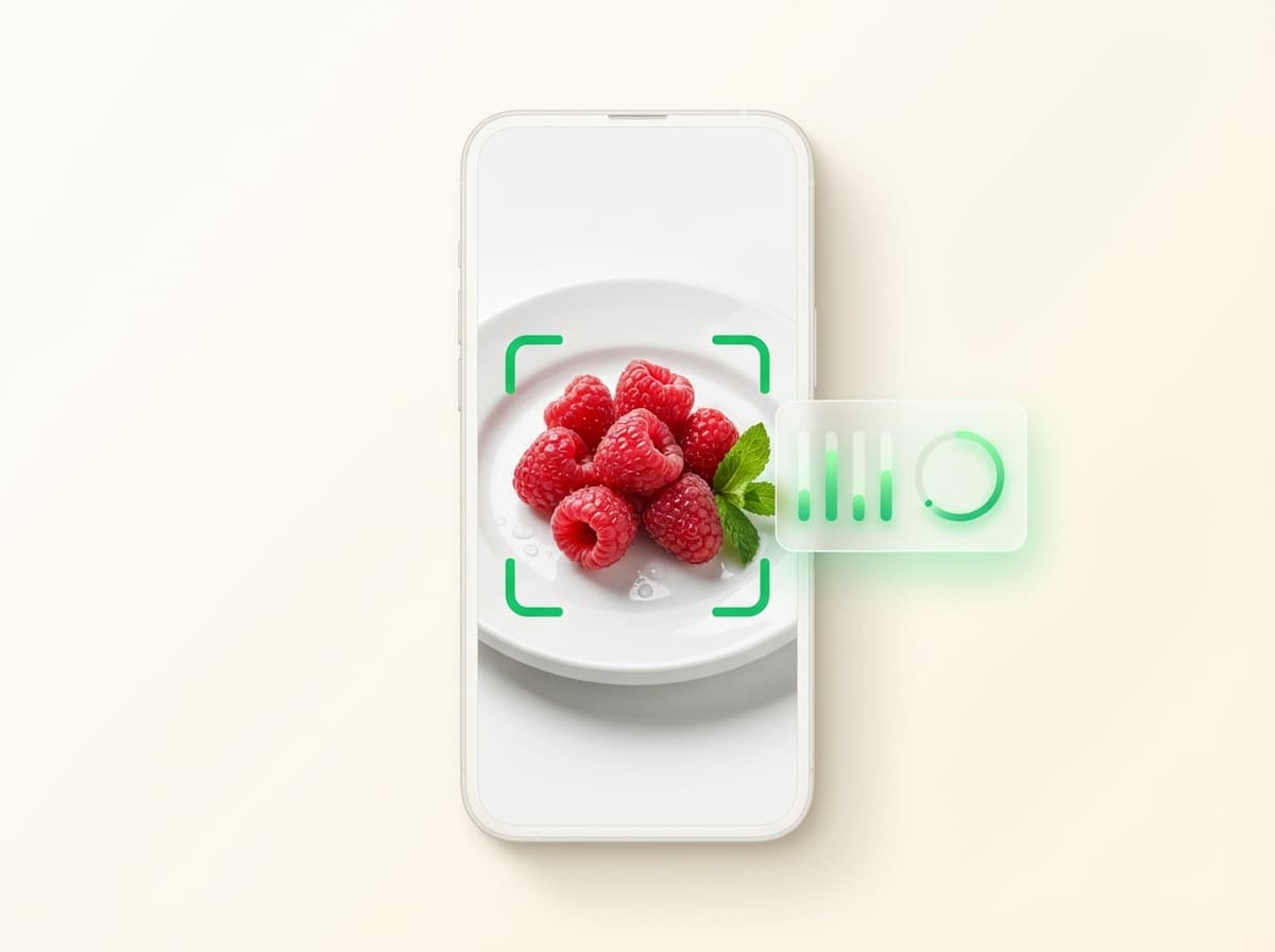 Малина — фото еды и интерфейс приложения с КБЖУ