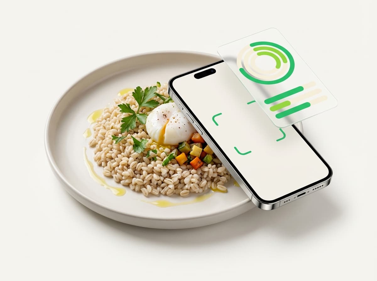 Перловка (варёная) — фото еды и интерфейс приложения с КБЖУ