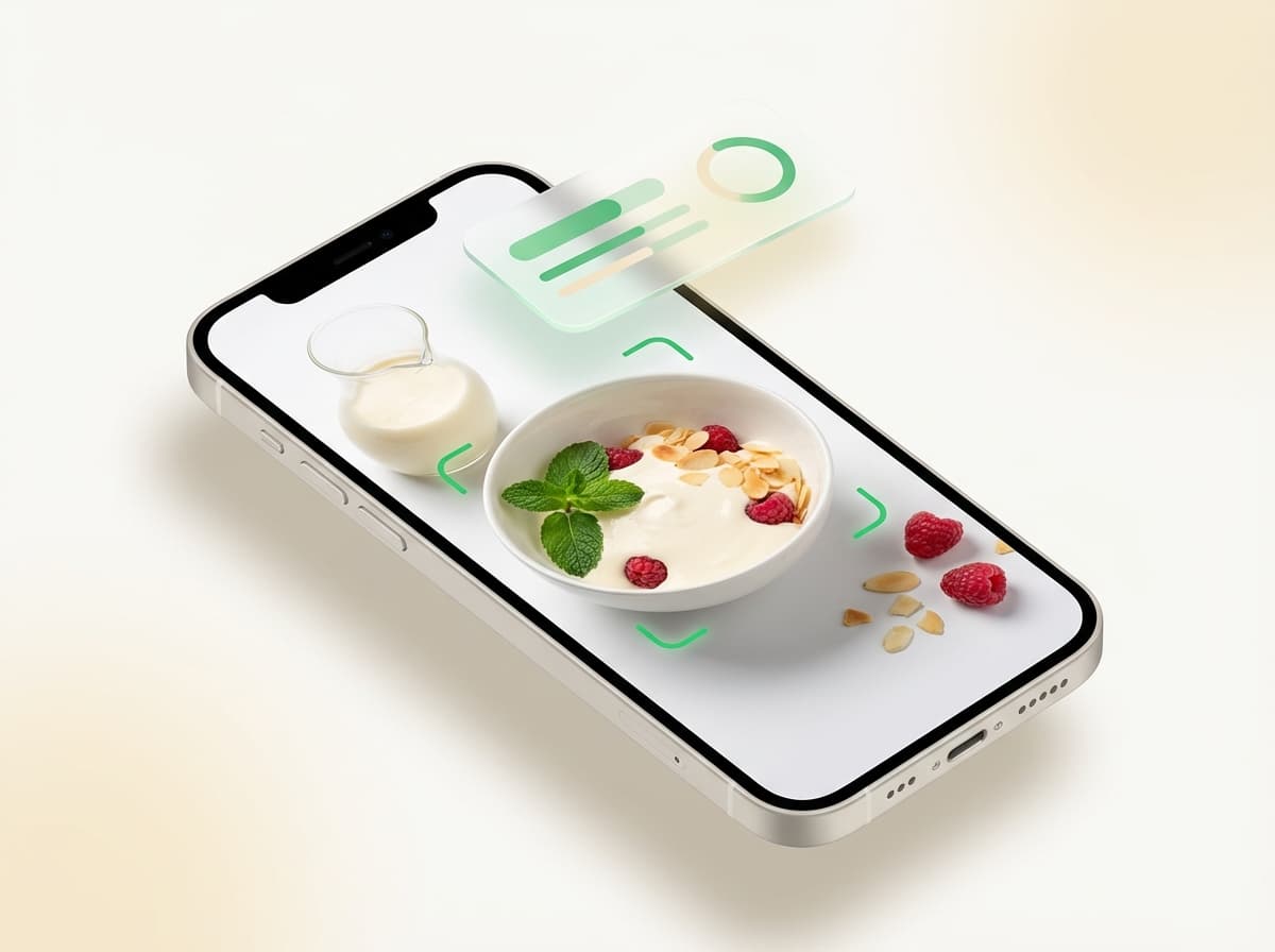 Сливки 10% — фото еды и интерфейс приложения с КБЖУ