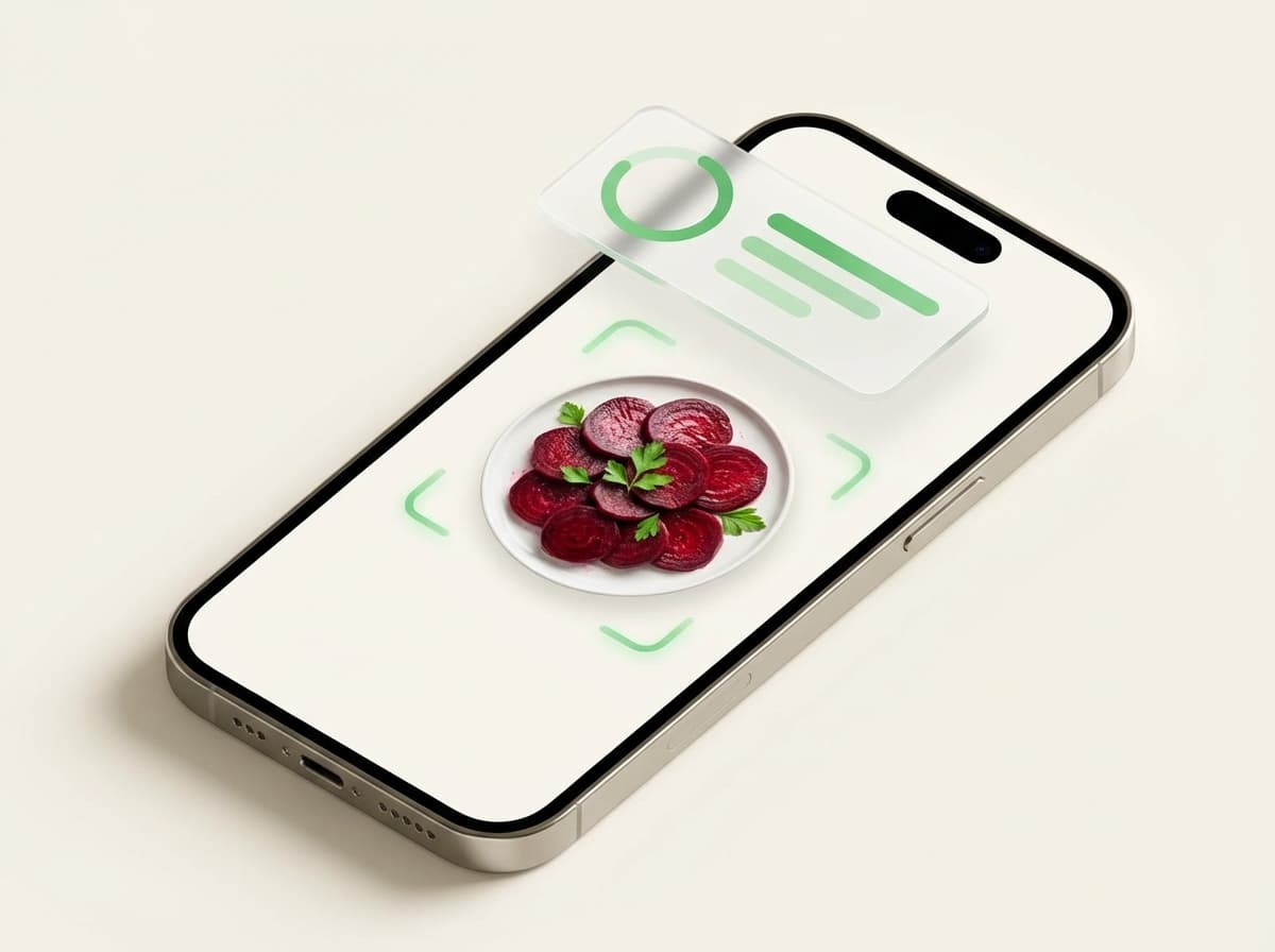 Свёкла — фото еды и интерфейс приложения с КБЖУ