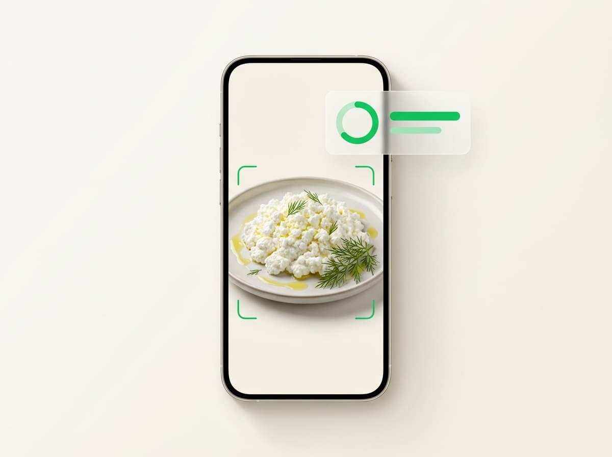 Творожный сыр — фото еды и интерфейс приложения с КБЖУ