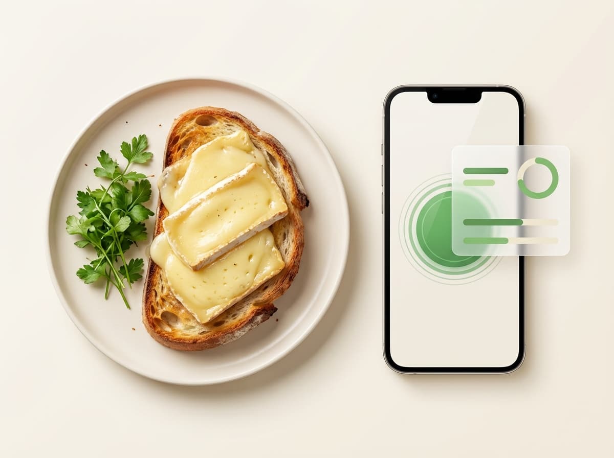 Бутерброд с сыром — фото блюда и интерфейс приложения с КБЖУ