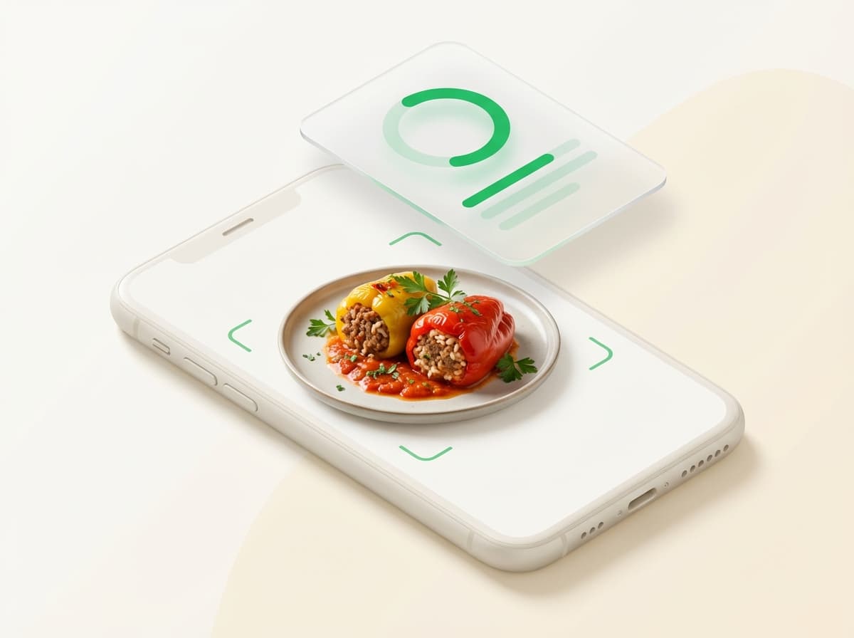 Перец фаршированный — фото блюда и интерфейс приложения с КБЖУ