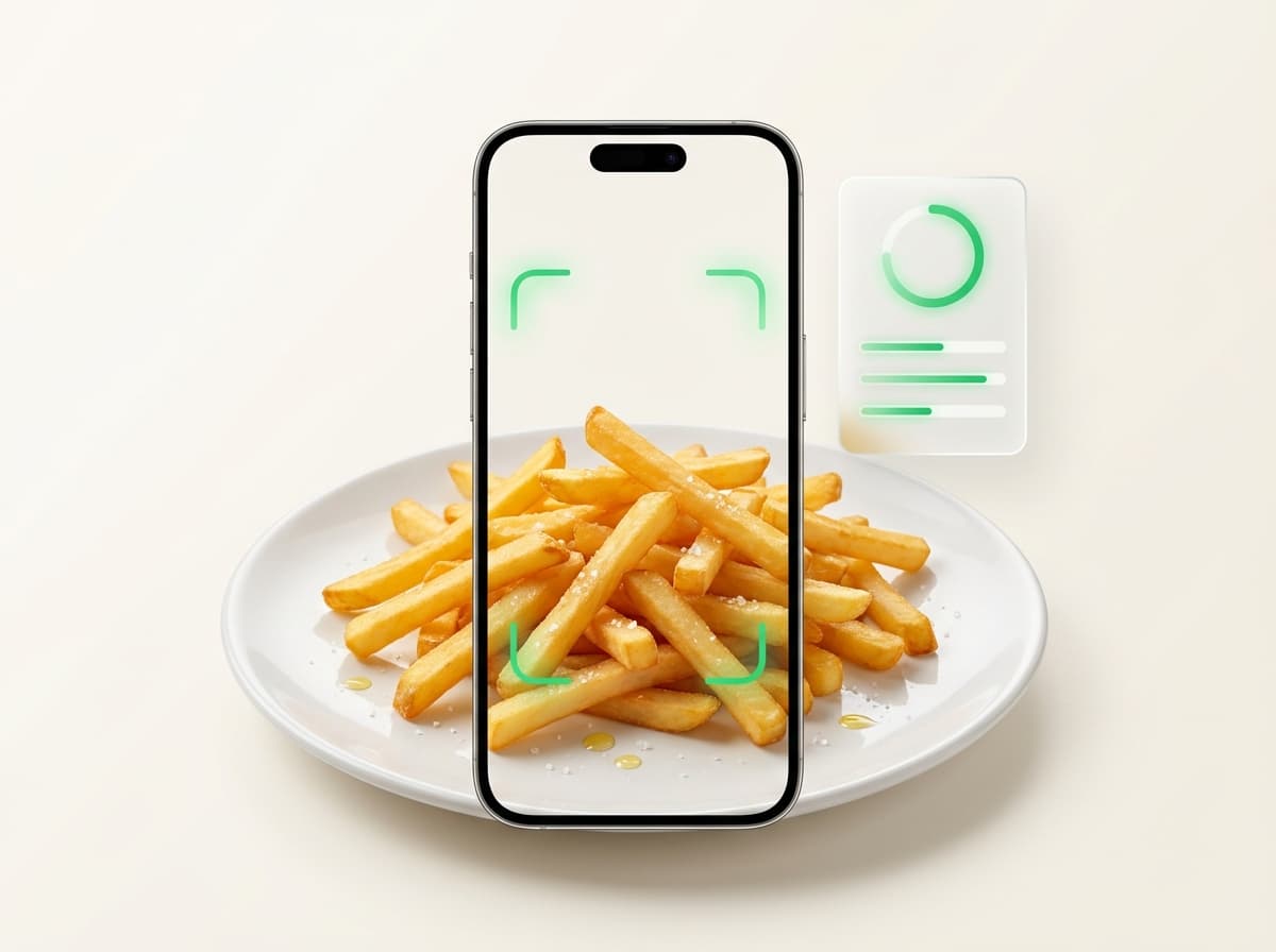 Картофель фри — фото блюда и интерфейс приложения с КБЖУ