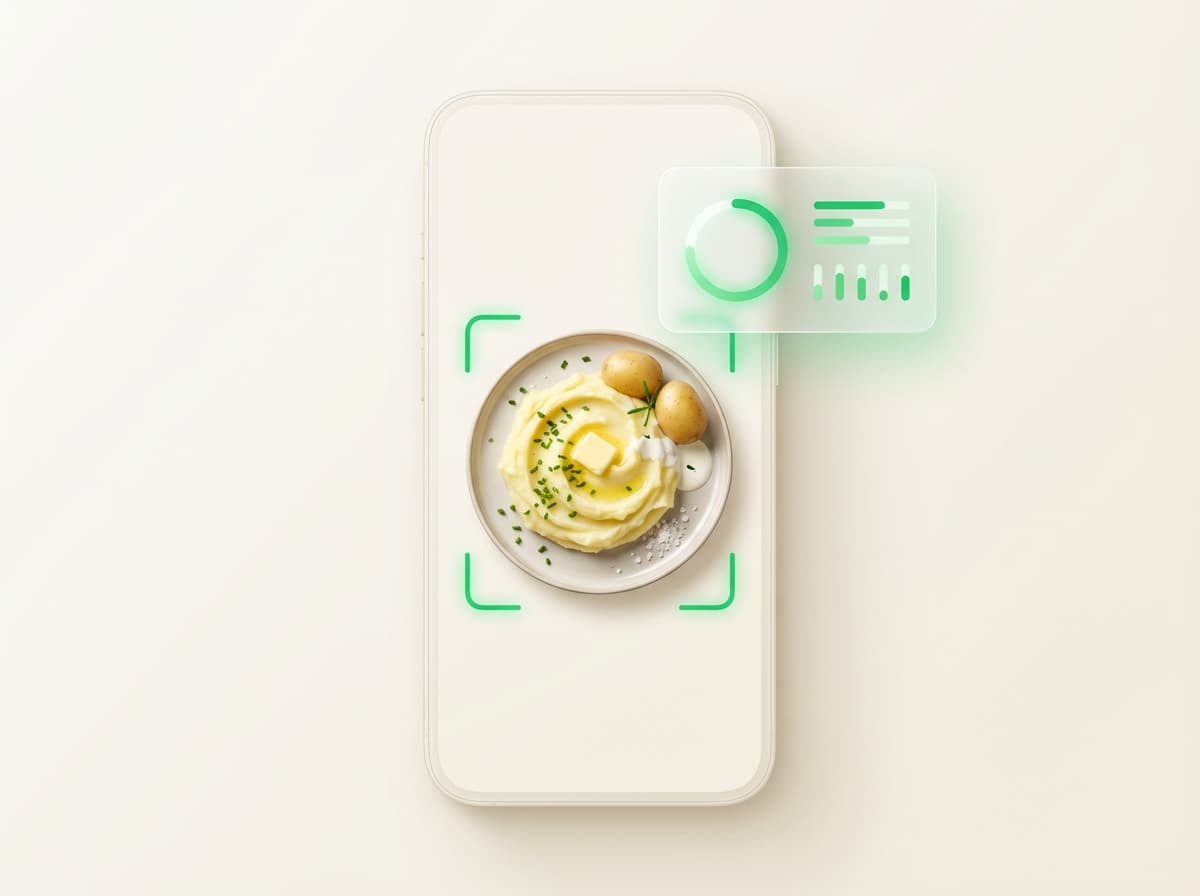 Картофельное пюре — фото блюда и интерфейс приложения с КБЖУ