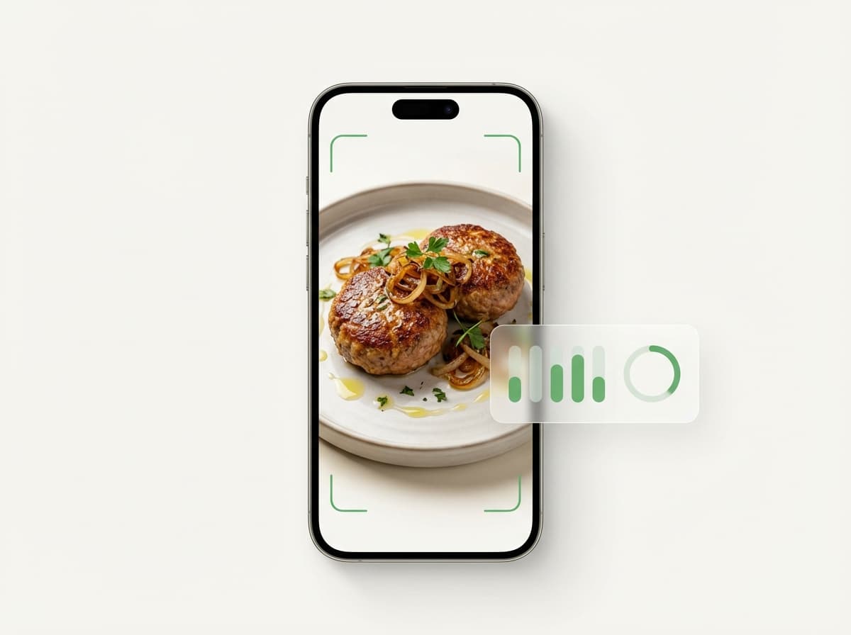 Говяжьи котлеты — фото блюда и интерфейс приложения с КБЖУ