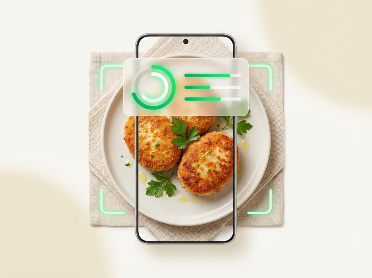 Куриные котлеты — фото блюда и интерфейс приложения с КБЖУ