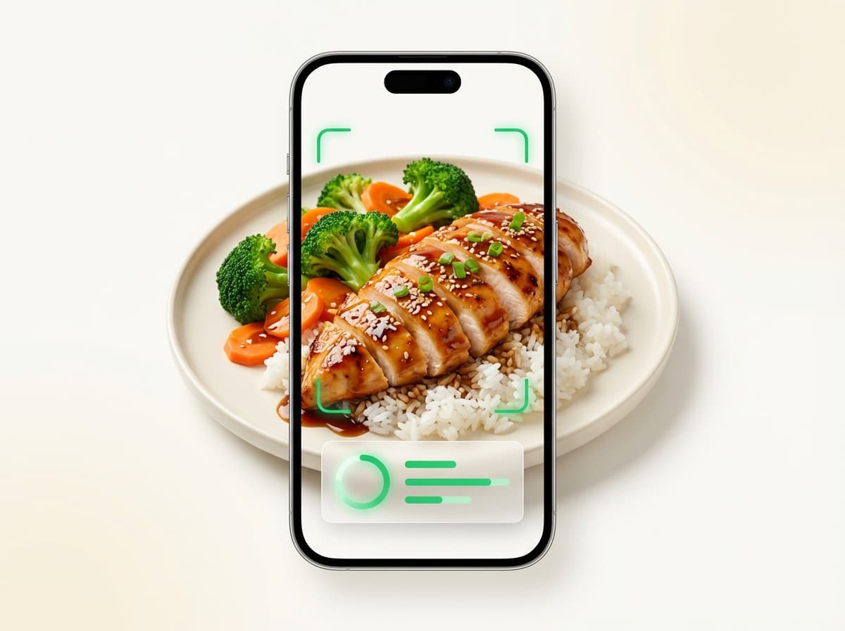 Курица терияки — фото блюда и интерфейс приложения с КБЖУ