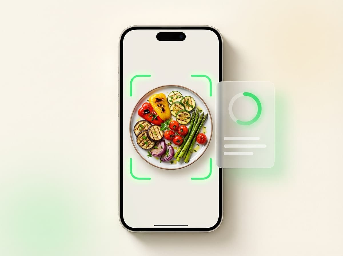 Овощи гриль — фото блюда и интерфейс приложения с КБЖУ