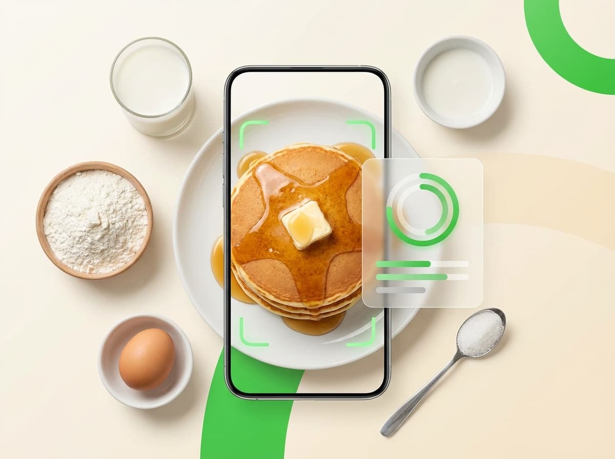 Панкейки — фото блюда и интерфейс приложения с КБЖУ