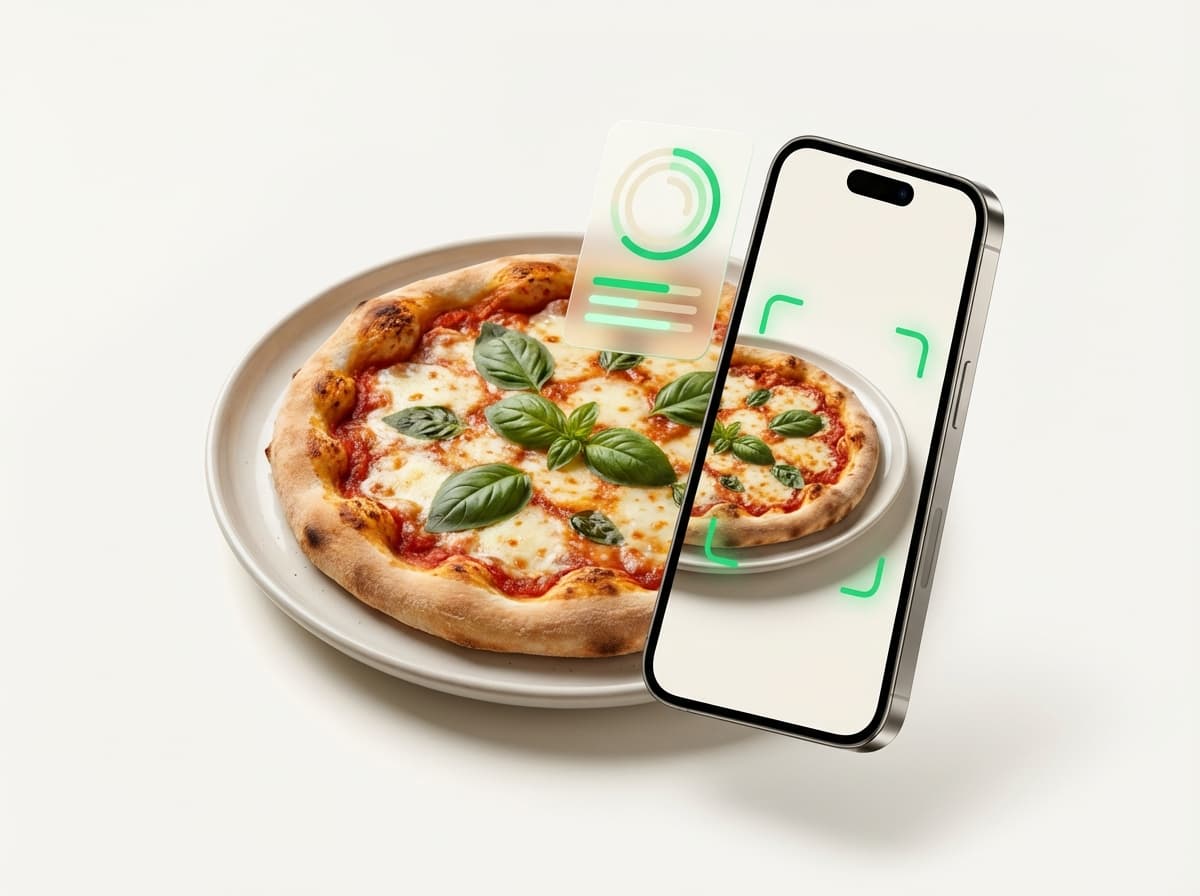 Пицца Маргарита — фото блюда и интерфейс приложения с КБЖУ
