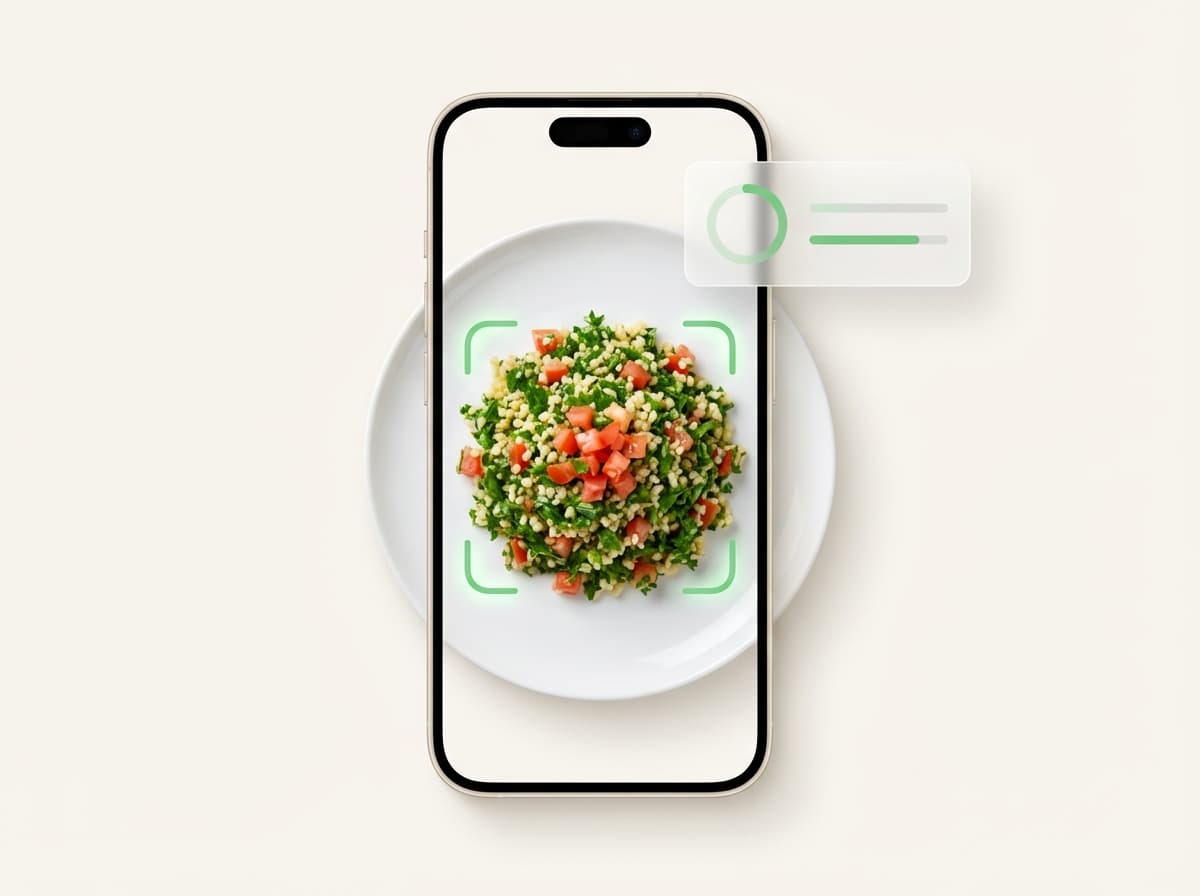 Табуле — фото блюда и интерфейс приложения с КБЖУ
