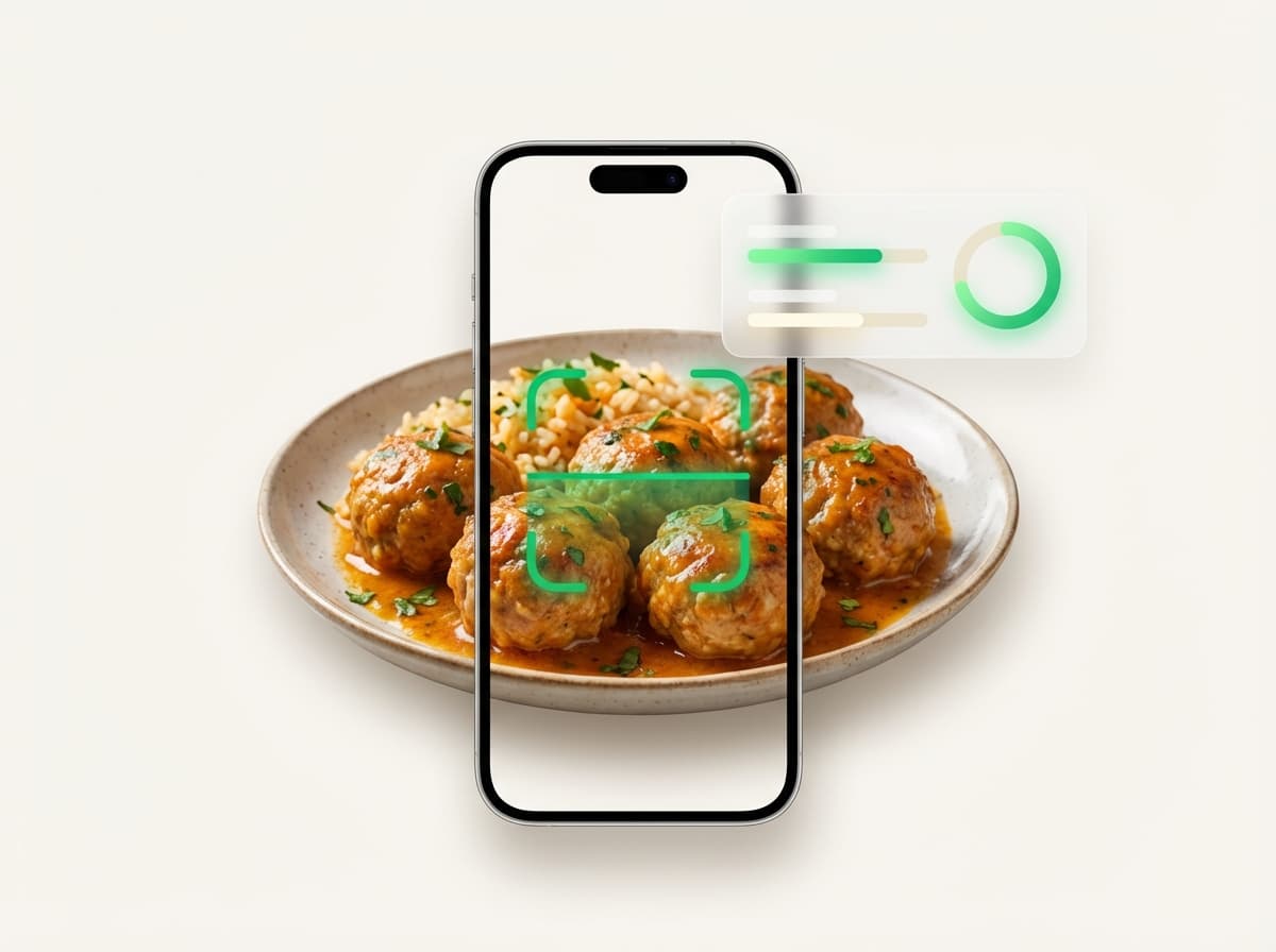 Тефтели — фото блюда и интерфейс приложения с КБЖУ