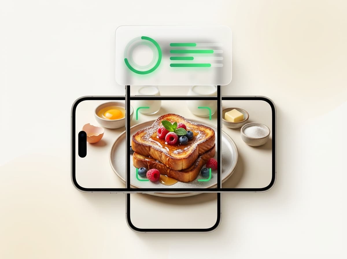 Французский тост — фото блюда и интерфейс приложения с КБЖУ
