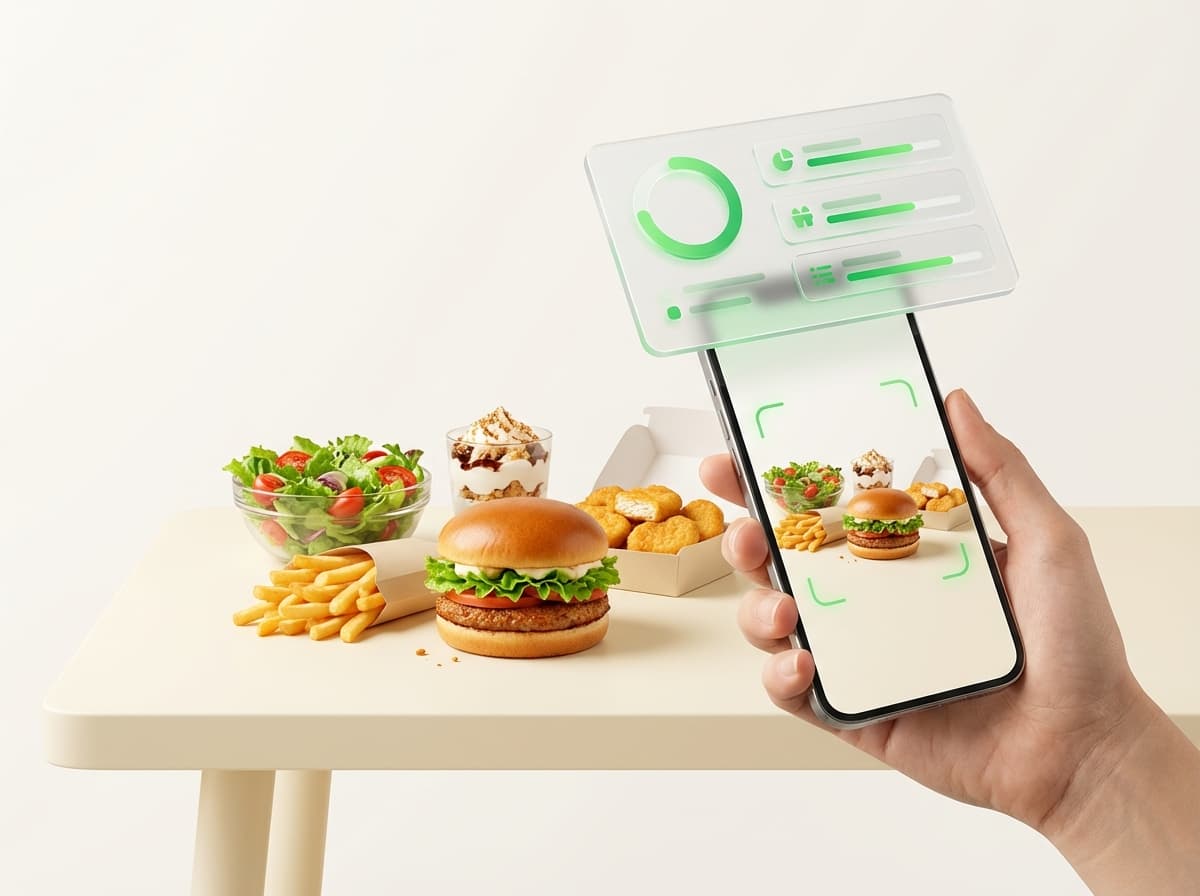 Меню Вкусно — и точка и смартфон с карточкой КБЖУ