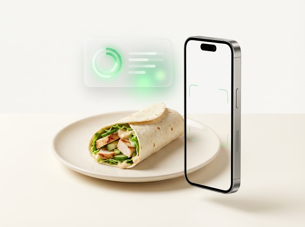 Чикен ролл — иллюстрация и интерфейс приложения с КБЖУ