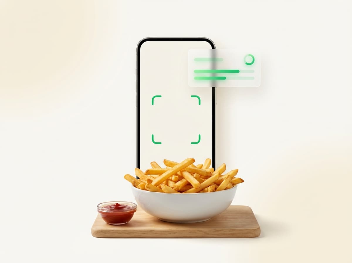 Картофель фри (средний) — иллюстрация и интерфейс приложения с КБЖУ