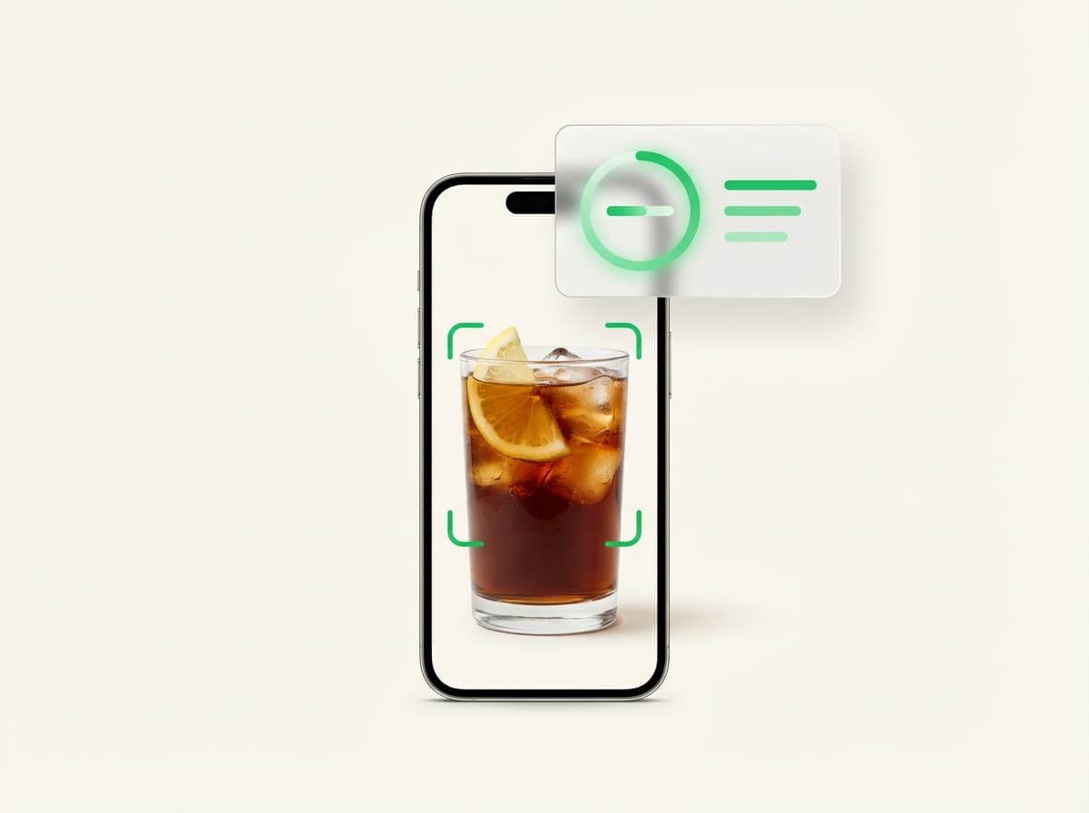 Кола (0.5 л) — иллюстрация и интерфейс приложения с КБЖУ