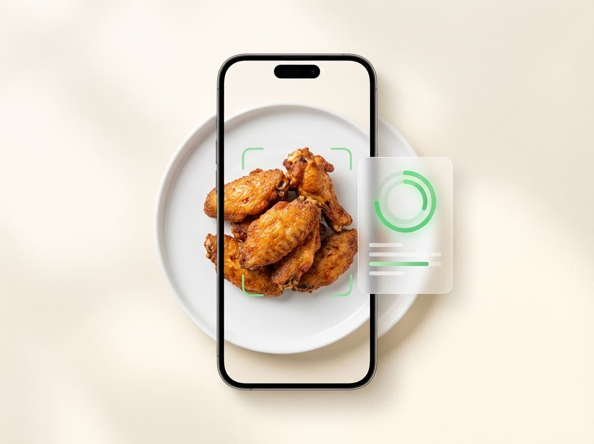 Крылья (порция) — иллюстрация и интерфейс приложения с КБЖУ