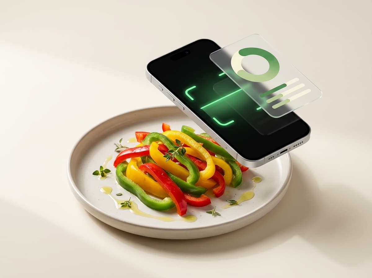 Перец болгарский — фото еды и интерфейс приложения с КБЖУ