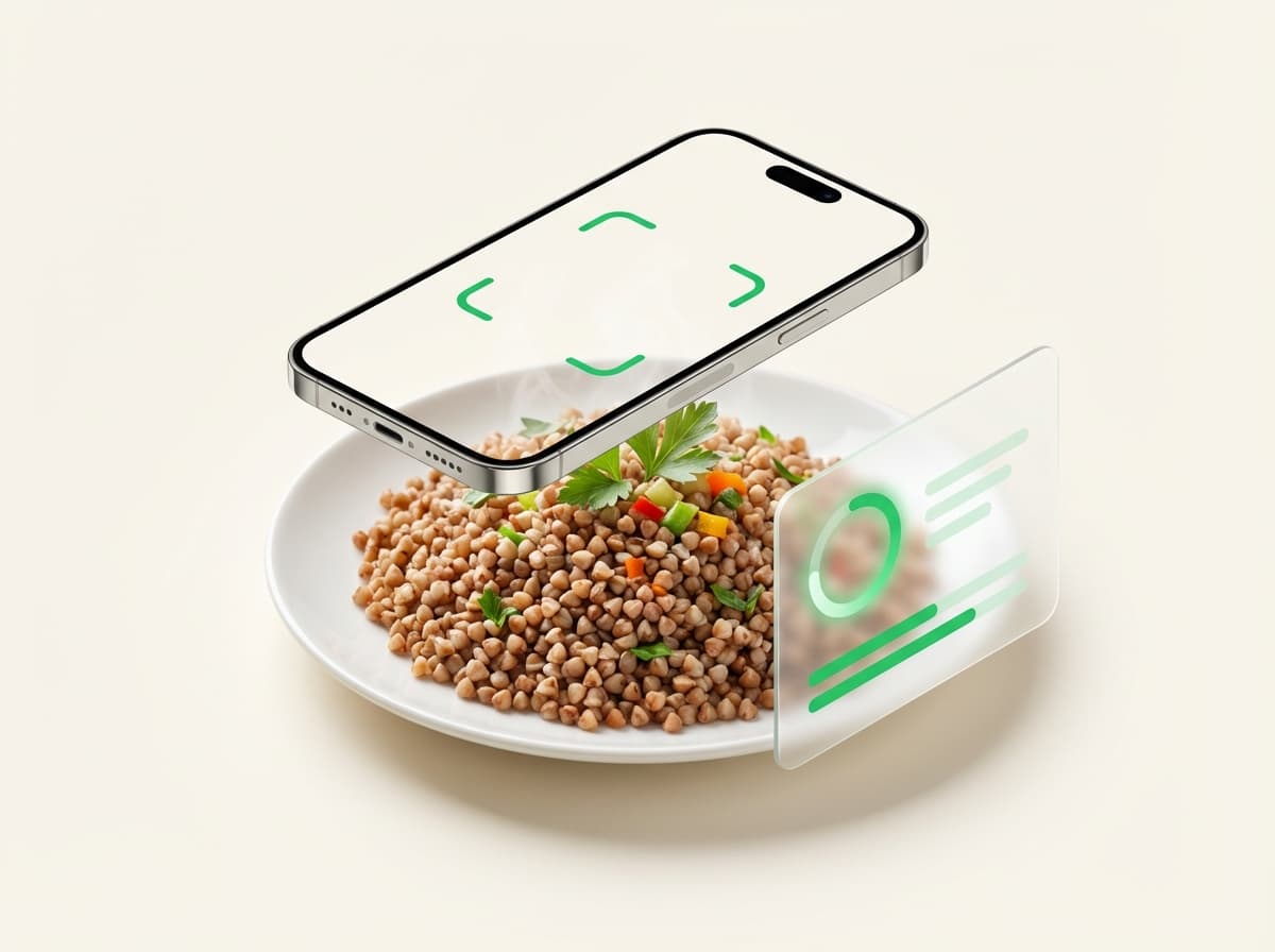 Гречка (варёная) — фото еды и интерфейс приложения с КБЖУ