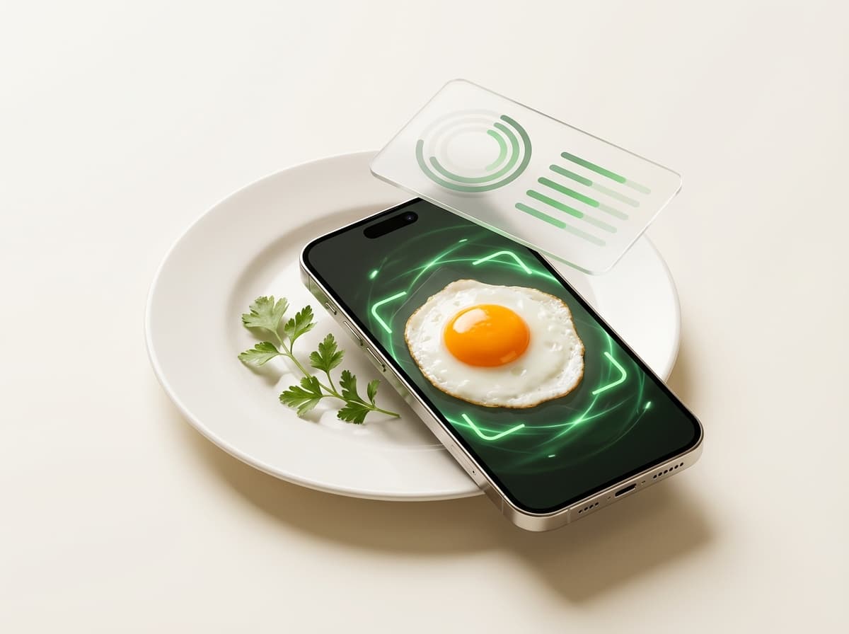 Яйцо куриное — фото еды и интерфейс приложения с КБЖУ