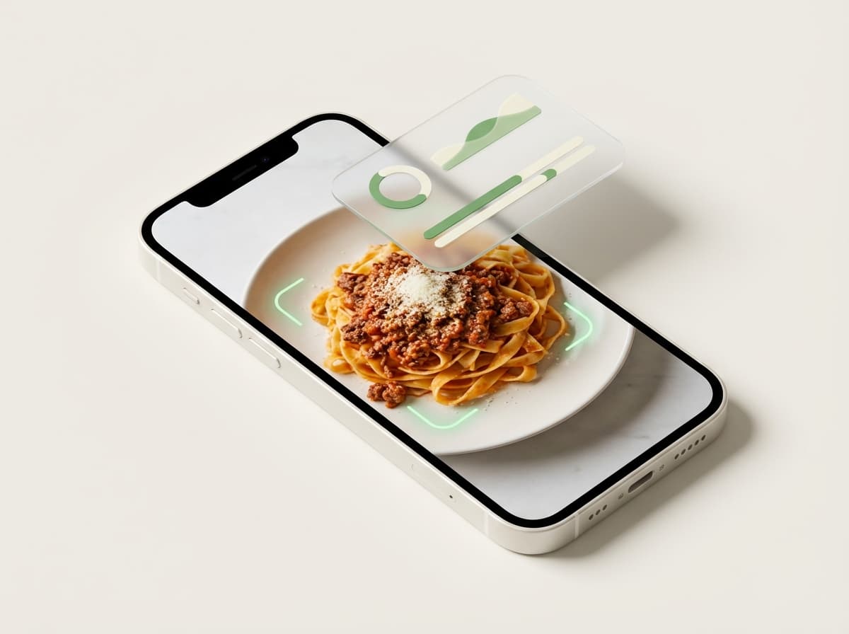 Паста Болоньезе — фото блюда и интерфейс приложения с КБЖУ